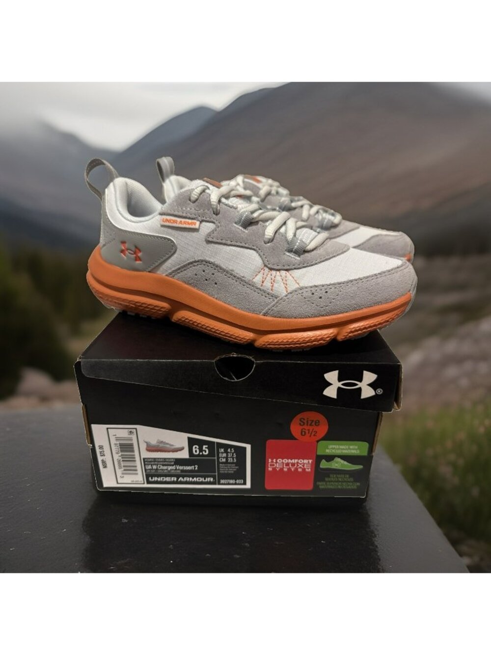 Size 6.5 - Under Armour Charged Verssert 2 Distant Grey Blush Orange W
